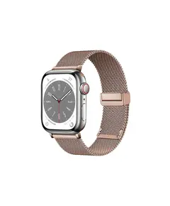 Smart Watch Strap TVC KALEBOL Magnetic Buckle Watch Band for Apple Watch Series 10 9 8 7 SE 6 5 4 3 2 1 42mm 41mm 40mm 38mm Stainless Steel Strap - Rose Gold