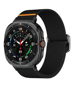 Smart Watch Strap TVC Samsung Galaxy Watch Ultra 47mm Nylon Strap Elastic Replacement Watch Band - Black