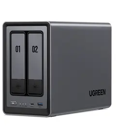 შენახვის სისტემა UGREEN NASync DXP2800 (25369) Dual-slot Desktop NAS, Intel N100, 8GB, Diskless, USB, Type-C, HDMI, RJ45, Space Gray  - Primestore.ge