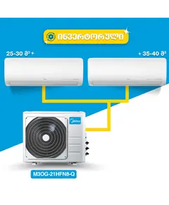 Multi Split air conditioner Midea AF-09NXD1-M + AF-12NXD1-M + M3OG-21HFN8-Q  70 m2 Multi Split