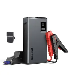 Car Portable Charger UGREEN ES702 (35977), 12000mAh, USB-A, Type-C, Car Jump Starter Power Bank with Digital Screen and LED Light, Grey