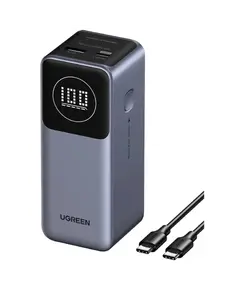 Portable charger UGREEN PB724 (35526B) Nexode, 12000mAh, Type-C, USB-A, Power Bank With Smart Digital Display, Grey