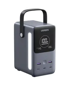 Portable charger UGREEN PB770 (25286), 48000mAh, USB-A, Type-C, Power Bank With Smart Digital Display, Grey 25