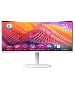 მონიტორი MSI 9S6-3PC59H-021 Modern MD342CQPW, 34", Curved Monitor, WQHD, VA, HDMI, DP, USB-C, USB, 3.5mm, White  - Primestore.ge