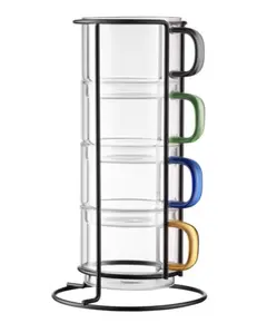 Set of cups Ardesto 350ml, 4pcs, borosilicate glass, transparent