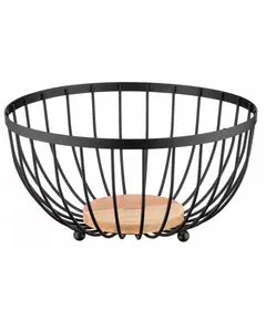 ხილის თასი Ardesto Basket Midori 25х25х13cm, metal, wood, black  - Primestore.ge