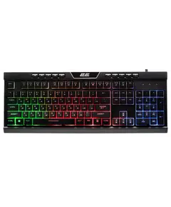 კლავიატურა 2E GAMING Membrane keyboard KG300 114key, USB-A, EN/RU, LED, black  - Primestore.ge