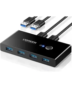 Switch UGREEN US216 (30768), 2 In 4 Out USB 3.0 Sharing Switch Box, Black