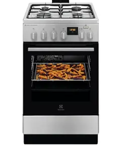 Electric stove Electrolux LKK560222X, 4Gas, Oven, Black/Silver