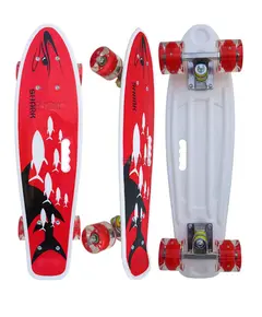 Skateboard M350YST-FISH with glowing wheels and handle