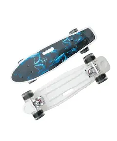 Skateboard M350YST-SKALETON2 with luminous wheels and handle