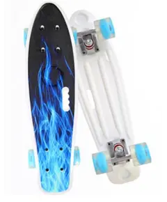 Skateboard M350YST-ALI with glowing wheels and handle