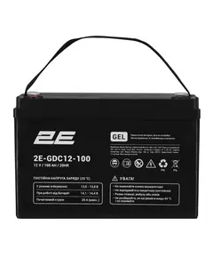 უწყვეტი კვების წყაროს ელემენტი 2E 2E-GDC12-100 GDC, 12V, 100Ah, GEL VRLA, Uninterruptible Power Supply Element, Black  - Primestore.ge