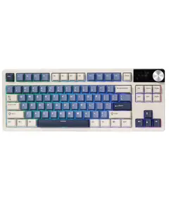 კლავიატურა Royal Kludge RK S85 RGB Mechanical Keyboard, Cloud switch, Hot Swappable, Wireless, Type-C, Bluetooth, 2.4GHz, Horizon Blue  - Primestore.ge