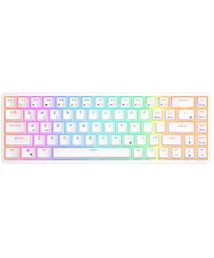 კლავიატურა Royal Kludge RK G68 RGB Mechanical Keyboard, Red switch, Hot Swappable, Wireless, USB Type-C, 2.4 GHz, Bluetooth, White  - Primestore.ge