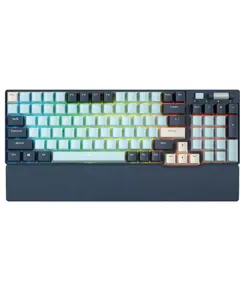 კლავიატურა Royal Kludge RK96 Mechanical Keyboard, Red switch, Hot Swappable, Wireless, USB Type-C, 2.4 GHz, Bluetooth, Forest Blue  - Primestore.ge