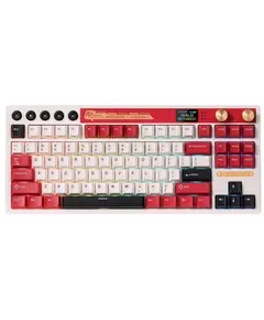 კლავიატურა Royal Kludge RK M87 RGB Mechanical Keyboard, Cream Switch, Hot Swappable, Wireless, Type-C, Bluetooth, 2.4GHz, Famicom  - Primestore.ge
