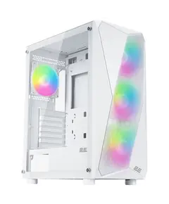 კომპიუტერის ქეისი 2E GAMING PC case Aruba G3313W, without PSU, 1xUSB3.0, 2xUSB2.0, 5x120mm ARGB, VGA 330mm, LCS ready, HUB, TG Side Panel, ATX, white - Primestore.ge