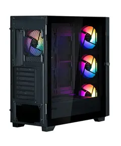 კომპიუტერის ქეისი Zalman PC case  S5 Neo without PSU, 1xUSB3.1, 1xUSB2.0, 4x120mm FRGB, VGA 390mm, LCS ready, TG Side Panel, ATX, black - Primestore.ge