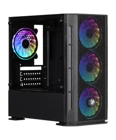 კომპიუტერის ქეისი 2E GAMING Computer case CALLEO (GB700) MiniT, Micro ATX,Mini ITX,2xUSB2.0,1xUSB3.0,4x120mm ARGB, TG (side panel), without PSU, black - Primestore.ge