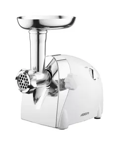 ხორცსაკეპი მანქანა Ardesto Meat grinder, 2000W, prod.-1.9kg/min, 3 cutting plates+for sausag.plates, 3 vegetable slicer, plastik, silver  - Primestore.ge