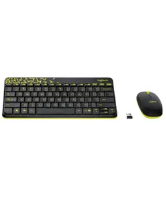 კლავიატურა და მაუსი LOGITECH MK240 Nano Wireless Combo - BLACK/CHARTREUSE - RUS  - Primestore.ge