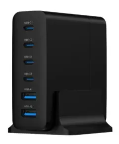 დამტენი Gembird TA-UC-2A4C-PD75-01-BK 6-port 75W GaN USB fast charger Black  - Primestore.ge