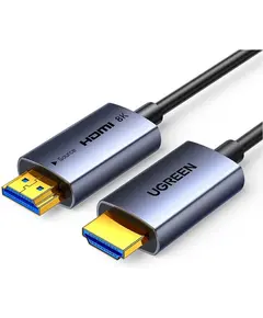 ვიდეო კაბელი UGREEN HD183 (55508), 8K, Fiber Optic HDMI To HDMI Cable, 30m, Grey/Black  - Primestore.ge