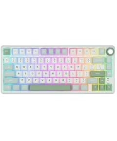 კლავიატურა Royal Kludge RK R75 RGB Mechanical Keyboard, Brown switch, Hot Swappable, Type-C wired, Sky Cyan - Primestore.ge