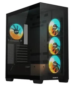 კომპიუტერის ქეისი Gigabyte C500 PANORAMIC STEALTH 4x120mm ARGB Fans Mid Tower Black - C500P ST - Primestore.ge