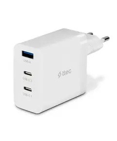ადაპტერი TTEC SMARTCHARGER TRIO GAN 65W PD TRAVEL FAST CHARGER 2 USB-C+USB-A WHITE - Primestore.ge