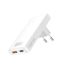 დამტენი Logilink PA0368 USB-A &amp; USB-C GaN (PD) Charger 65W White - Primestore.ge