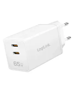 დამტენი Logilink PA0367 2xUSB-C (PD 3.0/QC 4.0) GaN Fast Charger 65W White - Primestore.ge
