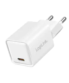დამტენი Logilink PA0355 USB-C GaN Fast Charger (PD+QC 3.0) 20W White - Primestore.ge