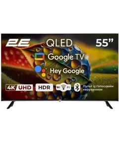 ტელევიზორი TV Set 55" 2E QLED 4K 60Hz Smart Google TV Black - Primestore.ge