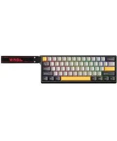 კლავიატურა AULA WIN60 HE MAX RGB Wired Gaming Keyboard Dark Grey/Light gray/Yellow (Wing Chun Magnetic Switch) - Primestore.ge