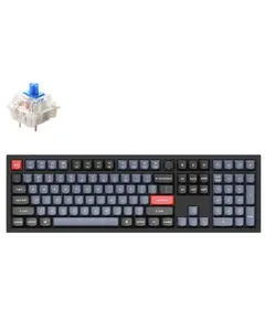 კლავიატურა Keychron Q6 104Key, Gateron G PRO Blue, Hot-Swap, QMK, Knob, USB-A, EN, RGB - Primestore.ge
