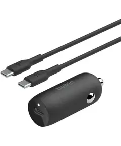 მანქანის დამტენი Belkin Car Charger 30W USB-C PD PPS, cable USB-C > USB-C, 1m, black - Primestore.ge