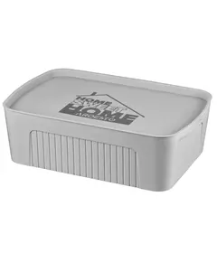 სათავსო ყუთი Ardesto Storage box with lid 45.5х31х14cm, 13l, plastic PP, grey - Primestore.ge