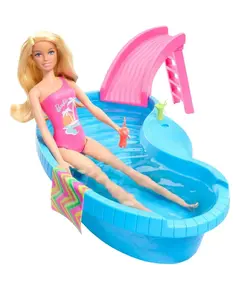 ბარბის სათამაშო ნაკრები MATTEL Barbie Pool with Doll - Refreshed - Primestore.ge