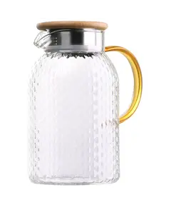 დოქი Ardesto Pitcher with lid Dew 1500ml, borosilicate glass, stainless steel, bamboo, transparent - Primestore.ge