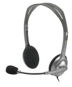 ყურსასმენი LOGITECH H110 Corded Stereo Headset - GRAY/SILVER - Dual Plug - Primestore.ge