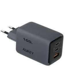 ადაპტერი AUKEY PA-C5 charger total power 100W three-port 2C1A global fast charging dark gray - Primestore.ge