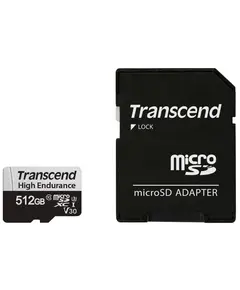 მეხსიერების ბარათი Transcend 512GB microSD w/ adapter U1, High Endurance - Primestore.ge