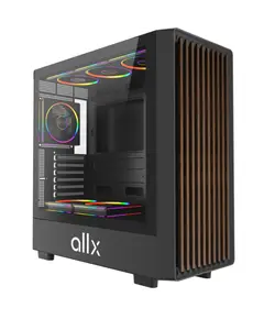 კომპიუტერის ქეისი ALLX AX-G2147, Computer Case, EATX, ATX, MATX, ITX, USB 3.0, USB, HD Audio, Black/Brown - Primestore.ge
