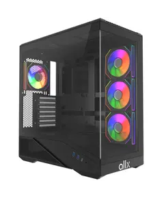 კომპიუტერის ქეისი ALLX AX-G2346, Computer Case, ATX, MATX, ITX, USB 3.0, Type-C, HD Audio, Black - Primestore.ge