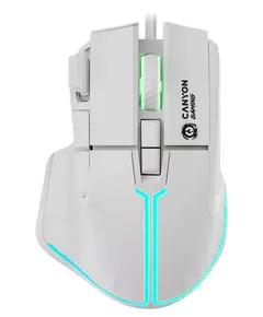 მაუსი CANYON mouse Fortnax GM-636 RGB 9buttons Wired White - Primestore.ge