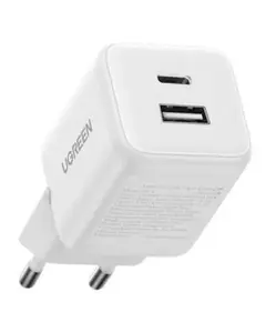 Adapter UGREEN X514 (65006), 20W, 2 Port, Type-C, USB A, GaN Fast Charger, White