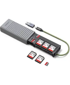 Card reader case UGREEN CM856 (55899), Multi-function Card Reader Case, Grey