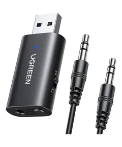 Bluetooth adapter UGREEN CM523 (60300), USB 2.0 to 3.5mm Bluetooth Transmitter/Receiver Adapter, Black